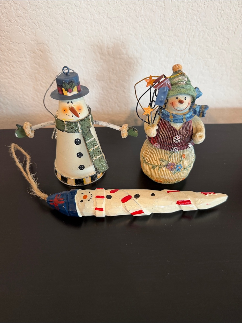 Festive Snowman Holiday Ornament Trio